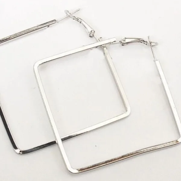 Silver CHAKOR Hoop Earrings Big Size Alloy Earring for Girls & Women Pack1 Pair