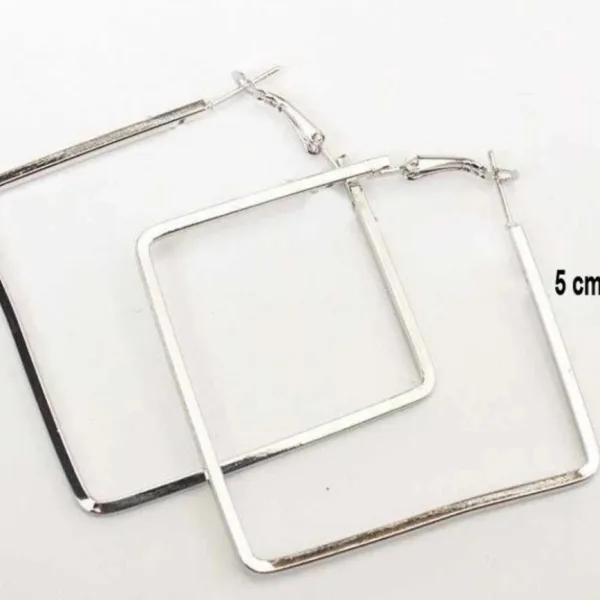Silver CHAKOR Hoop Earrings Big Size Alloy Earring for Girls & Women Pack1 Pair