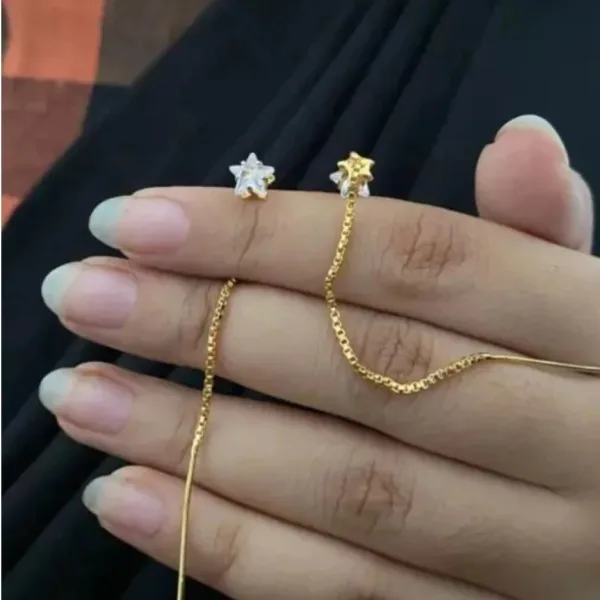 Beautiful, Fancy EarRing (Sui Dhaga STAR WHITE) Indian Fancy Casual daily use