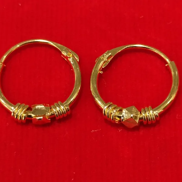 Stylish Fancy Party Wear Wedding Bridal Daily Use Gold Earrings Bali 1-1 PAIR