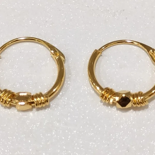 Stylish Fancy Party Wear Wedding Bridal Daily Use Gold Earrings Bali 1-1 PAIR