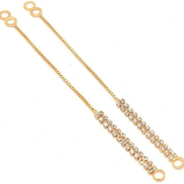 Jewellery Double Ladi Kaan Chain Clip-on Earring Alloy Ear Brass Ear Thread