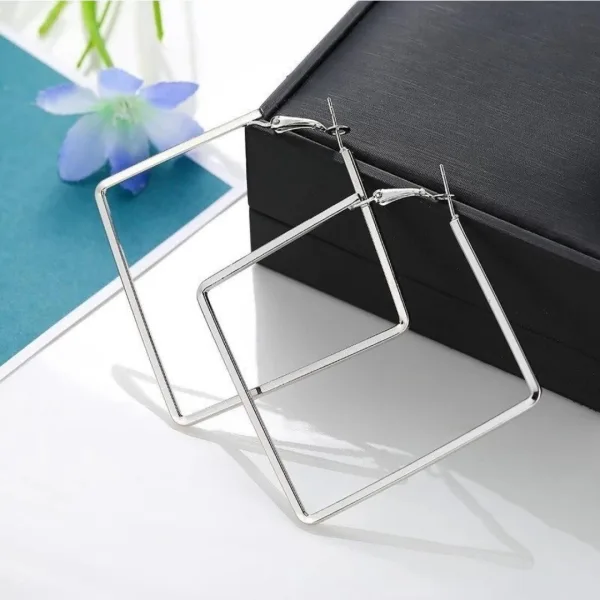 Silver CHAKOR Hoop Earrings Big Size Alloy Earring for Girls & Women Pack1 Pair