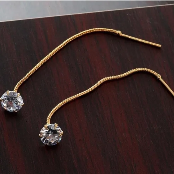 Fashion Hanging WHITE NUG Sui Dhaga Earring for Women and Girls