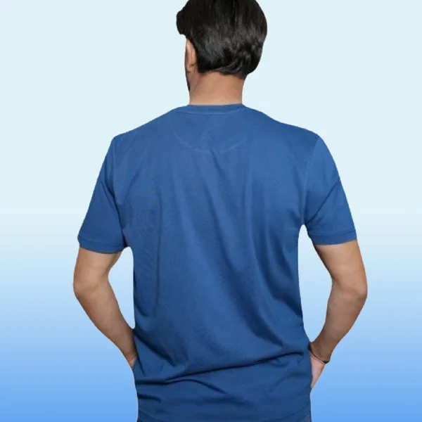 Men’s Ultra Comfort Pure Cotton T-Shirt – Blue | Round Neck | Half Sleeves | Relaxed Fit | Summer Essential 2025