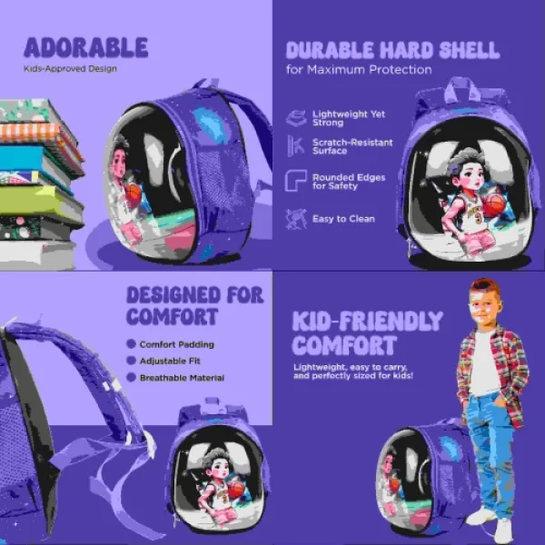 Hard Shell School Bag for Kids Cartoon Design Backpack