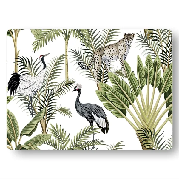 Handmade Wooden MDF Place mats Design Premium Printed of 4 Piece Dining Tablemat, Heat/Water Resistant Rectangular Placemats Size. 38 X 28 Centimeters