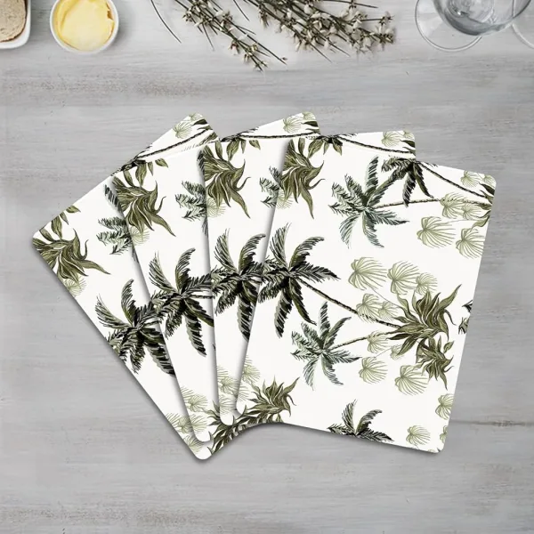 Handmade Wooden MDF Place mats Design Premium Printed of 4 Piece Dining Tablemat, Heat/Water Resistant Rectangular Placemats Size. 38 X 28 Centimeters