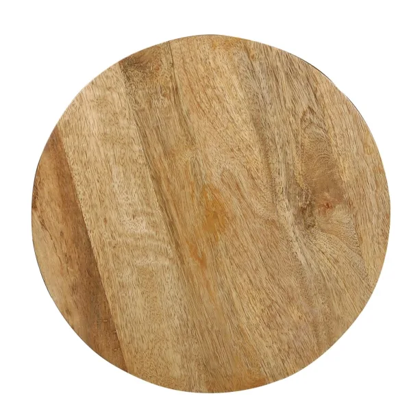 Round Mango Wood Serving Tray With Dual Handles 14 Inch
