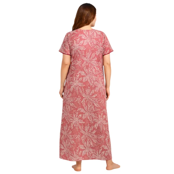 Women Alpine Nighty Simple Design Breathable Nightwear