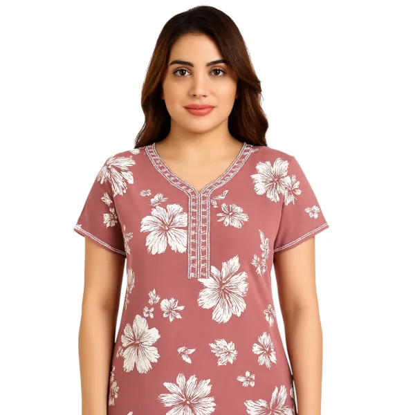 Women Alpine Nighty Smooth Texture Regular Size Sleepwear