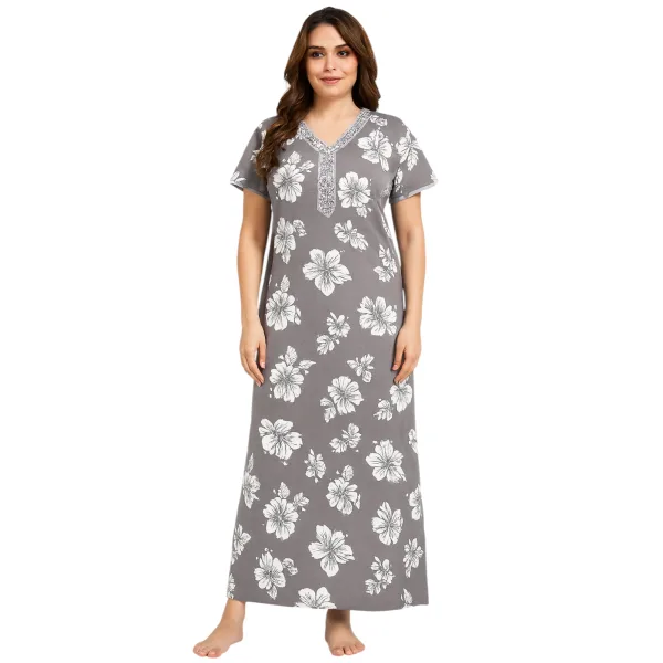 Women Alpine Nighty Elegant Design Soft Night Dress