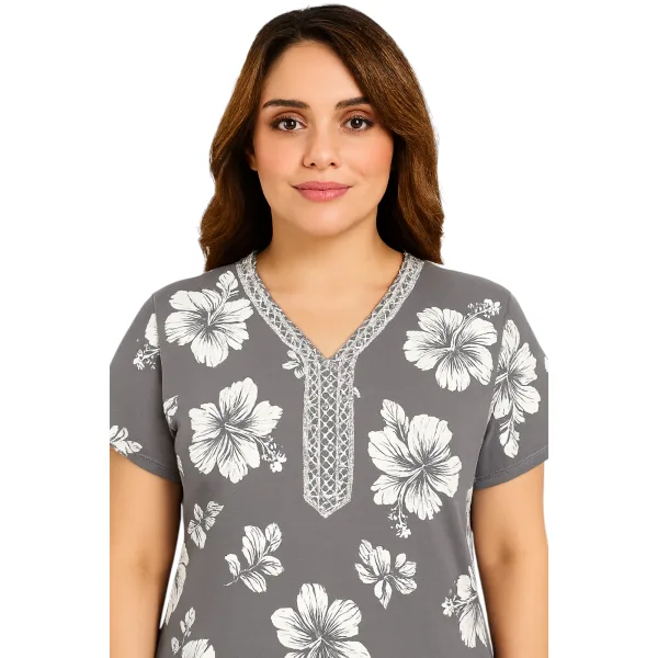 Women Alpine Nighty Elegant Design Soft Night Dress