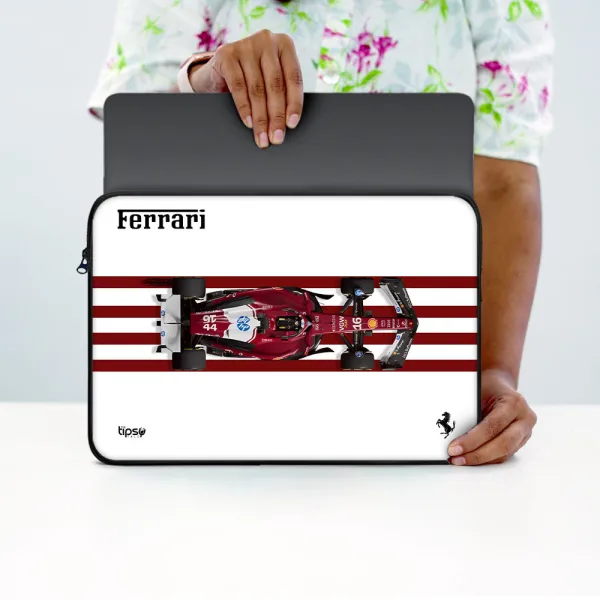 "CHARLES LECLERC # SCUDERIA FERRARI" Laptop Sleeves:Bold Modern Design for Every Size
