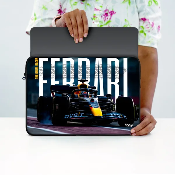 "THE REBEL RACER - FERRARI" Laptop Sleeves:Bold Modern Design for Every Size