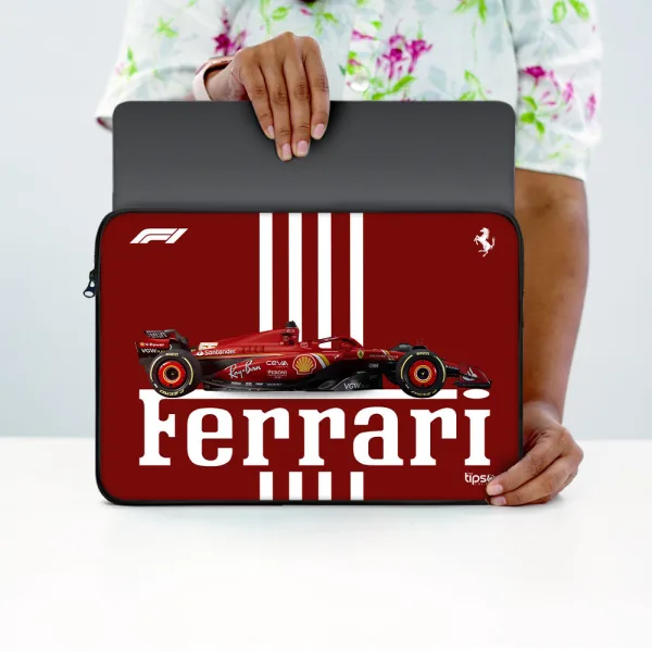 "ROSSO CORSA #SCUDERIA FERRARI" Laptop Sleeves:Bold Modern Design for Every Size