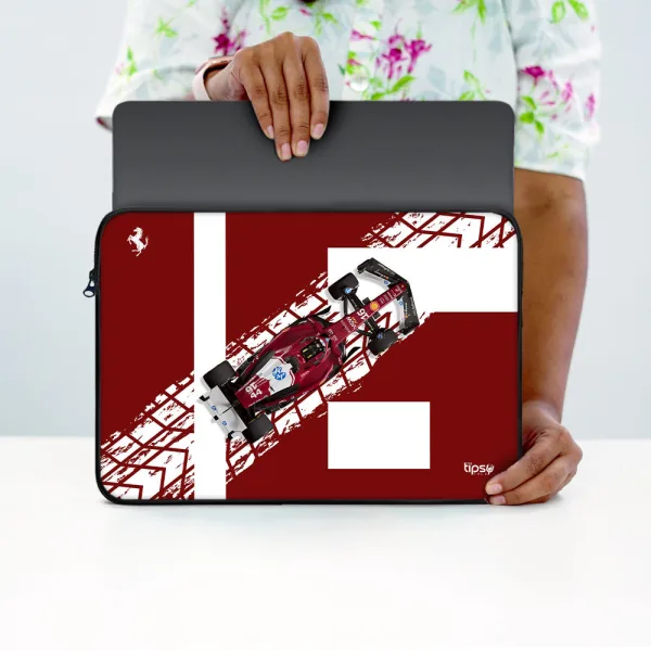 "RACING RED # SCUDERIA FERRARI" Laptop Sleeves:Bold Modern Design for Every Size