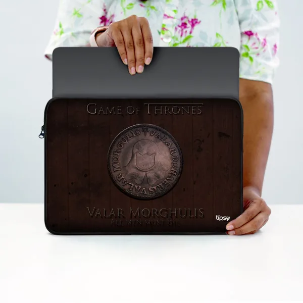 "VALAR MORGHULIS # GOT" Laptop Sleeves:Bold Modern Design for Every Size