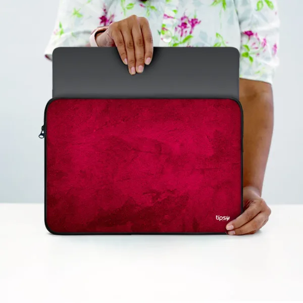 "Dark Red Abstract" Laptop Sleeves:Bold Modern Design for Every Size