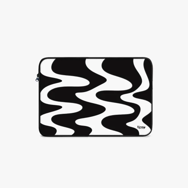 "Black and white Abstract" Laptop Sleeves:Bold Modern Design for Every Size