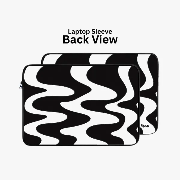 "Black and white Abstract" Laptop Sleeves:Bold Modern Design for Every Size