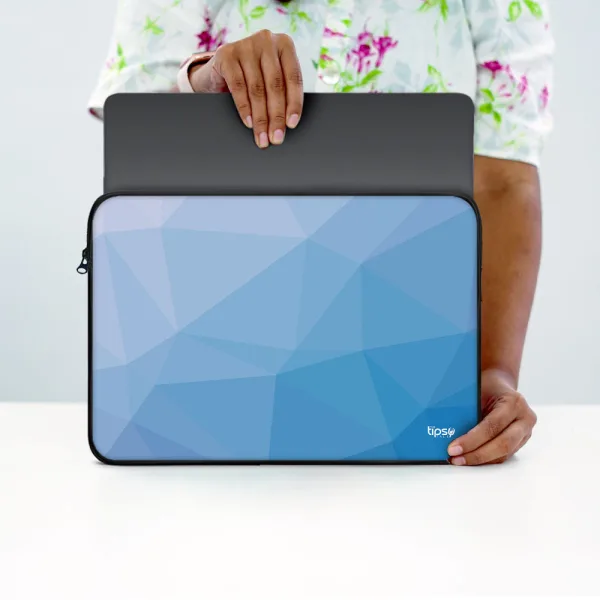 "Glass Blue Abstract" Laptop Sleeves:Bold Modern Design for Every Size