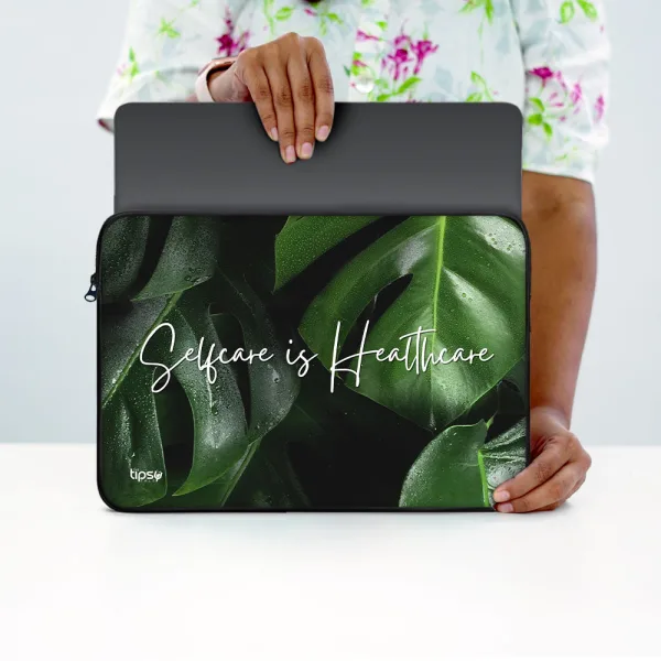 "Selfcare is healthcare" Laptop Sleeves:Bold Modern Design for Every Size
