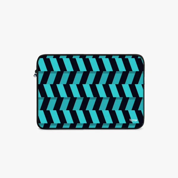 "BLACK AND BLUE STRIPE" Laptop Sleeves:Bold Modern Design for Every Size