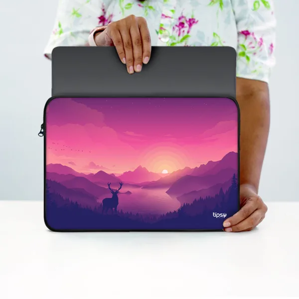 "NATURE CALLING DEER " Laptop Sleeves: Bold Modern Design for Every Size