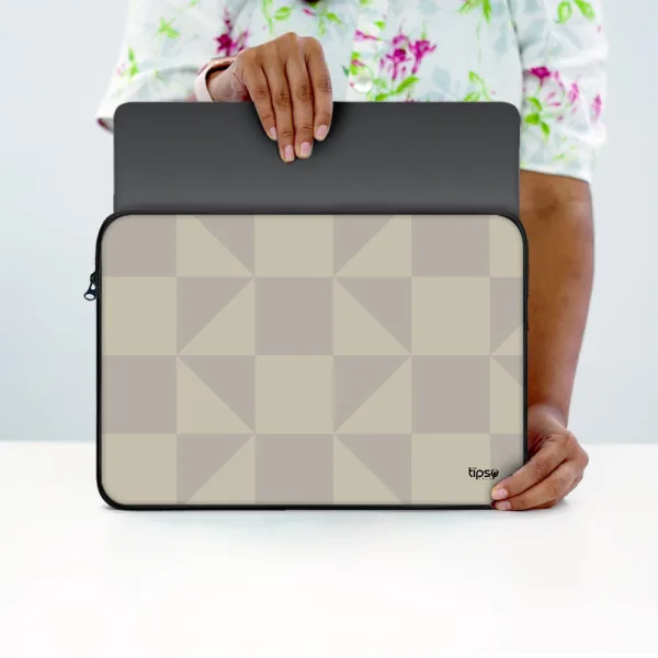 "WHITE MATRIX" Laptop Sleeves:Bold Modern Design for Every Size