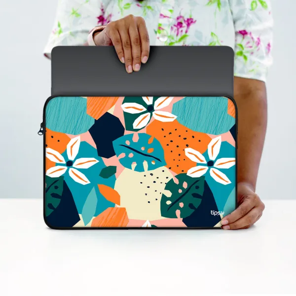 "FLOWER THEME ABSTRACT" Laptop Sleeves: Bold Modern Design for Every Size
