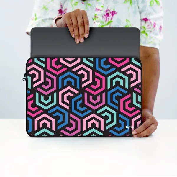 "HEXAGON ABSTRACT" Laptop Sleeves: Bold Modern Design for Every Size