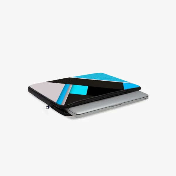 "Stipe Shade Blue and Black" Laptop Sleeves: Bold Modern Design for Every Size
