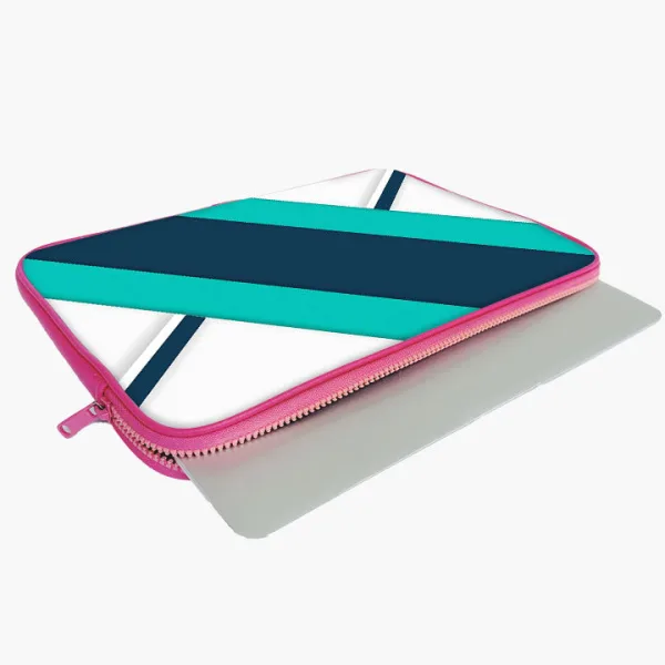 "Blue And White Stripe" Laptop Sleeves:Bold Modern Design for Every Size