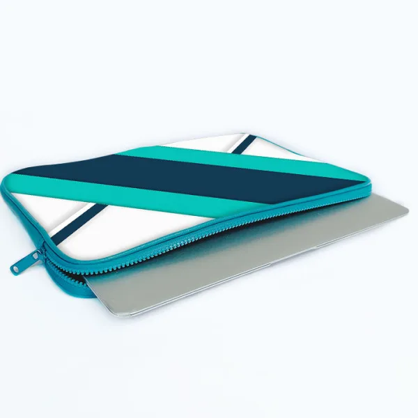 "Blue And White Stripe" Laptop Sleeves:Bold Modern Design for Every Size