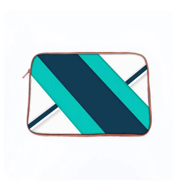 "Blue And White Stripe" Laptop Sleeves:Bold Modern Design for Every Size