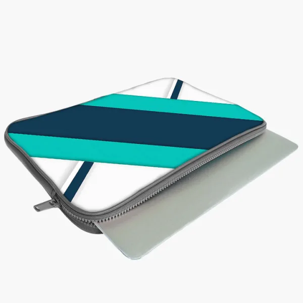 "Blue And White Stripe" Laptop Sleeves:Bold Modern Design for Every Size