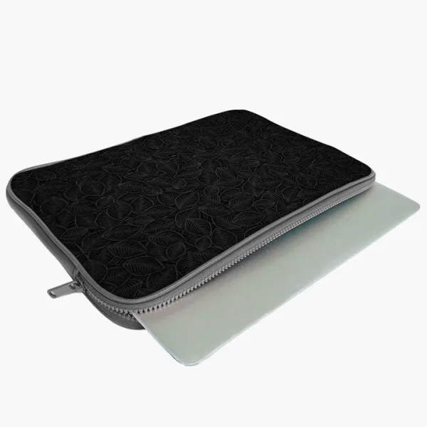 "Leafy Black" Laptop Sleeves: Bold Modern Design for Every Size