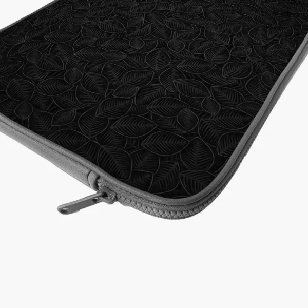 "Leafy Black" Laptop Sleeves: Bold Modern Design for Every Size