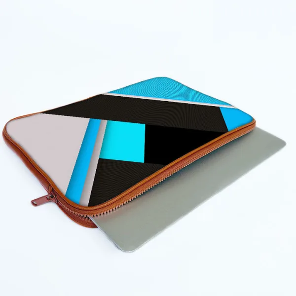 "Stipe Shade Blue and Black" Laptop Sleeves: Bold Modern Design for Every Size