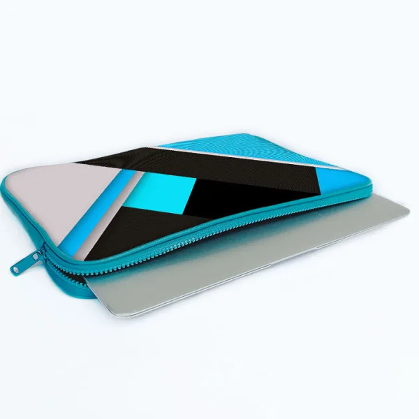 "Stipe Shade Blue and Black" Laptop Sleeves: Bold Modern Design for Every Size