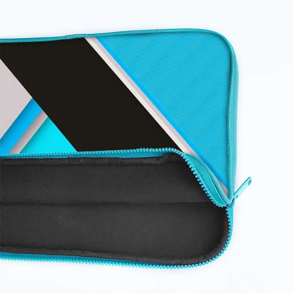 "Stipe Shade Blue and Black" Laptop Sleeves: Bold Modern Design for Every Size
