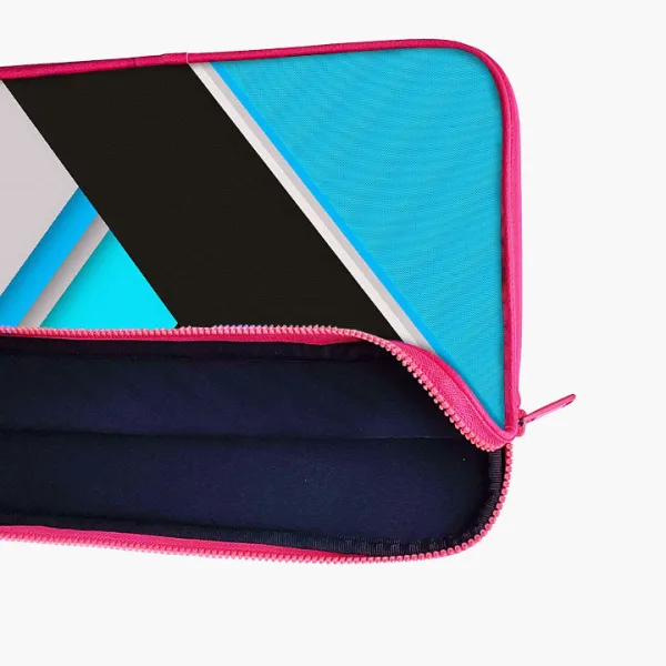 "Stipe Shade Blue and Black" Laptop Sleeves: Bold Modern Design for Every Size