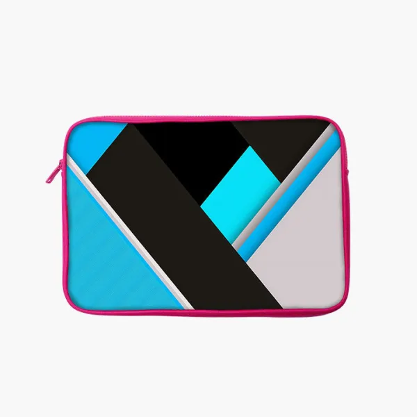 "Stipe Shade Blue and Black" Laptop Sleeves: Bold Modern Design for Every Size