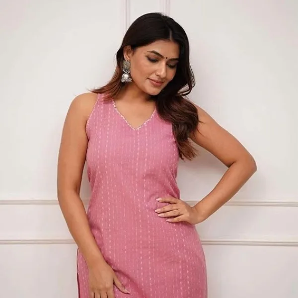 Women's Cotton Printed Sleeveless Straight Kurti with Pant Set