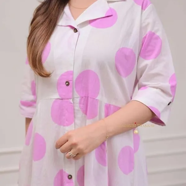 Women's Cotton Floral Printed 3/4 Quarter Sleeve A-Line Printed Kurti