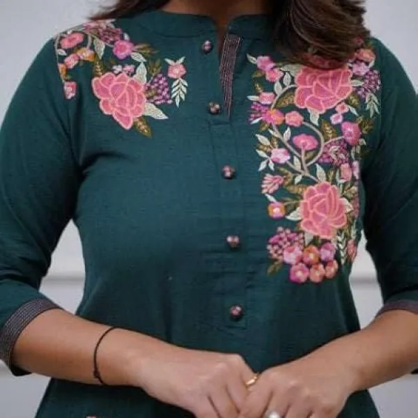 Women's Cotton Printed Straight Kurti with Pant