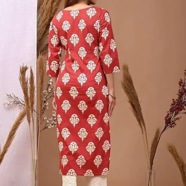 Women's Rayon Printed Straight Kurti with Pant Set