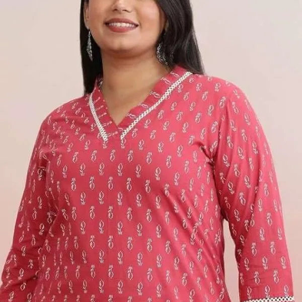 Women's Cotton Plain Streight Kurta with Palazzo