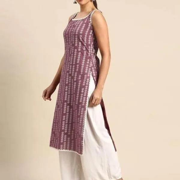 Women's Rayon Printed Straight Kurti with Pant Set